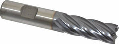 Niagara Cutter - 5/8", 1-5/8" LOC, 5/8" Shank Diam, 3-3/4" OAL, 6 Flute, Cobalt Square End Mill - Single End, TiCN Finish, Spiral Flute, 30° Helix, Centercutting, Right Hand Cut, Right Hand Flute, Series SPC408 - Benchmark Tooling