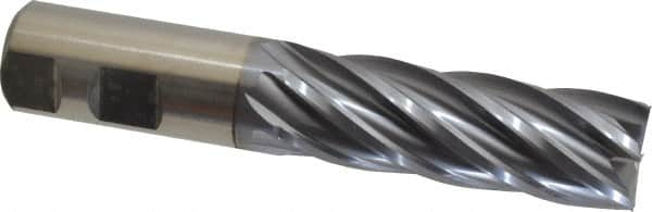 Niagara Cutter - 1", 3" LOC, 1" Shank Diam, 5-1/2" OAL, 6 Flute, Cobalt Square End Mill - Single End, TiCN Finish, Spiral Flute, 30° Helix, Centercutting, Right Hand Cut, Right Hand Flute, Series SPC408 - Benchmark Tooling