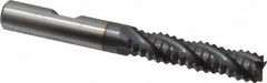 Niagara Cutter - 3/8" Diam, Coarse Pitch, 1-1/2" LOC, 4 Flute Cobalt Roughing Square End Mill - TiCN Finish, 3-1/4" OAL, 3/8" Shank Diam, Single End, Centercutting, 30° Helix - Benchmark Tooling