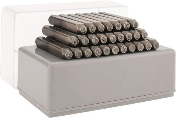 C.H. Hanson - 27 Piece, 5/32" Character Steel Stamp Set - Letters, Heavy Duty - Benchmark Tooling