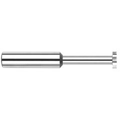 Harvey Tool - 3/8" Cut Diam, 0.5mm Cut Width, 3/8" Shank, Straight-Tooth Woodruff Keyseat Cutter - Exact Industrial Supply