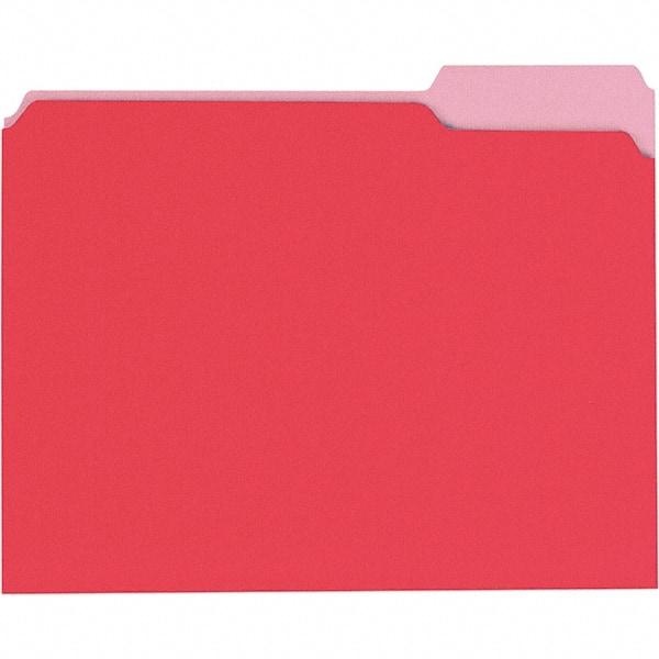 Universal One - 8-1/2 x 11", Letter Size, Red/Light Red, File Folders with Top Tab - 11 Point Stock, 1/3 Tab Cut Location - Benchmark Tooling