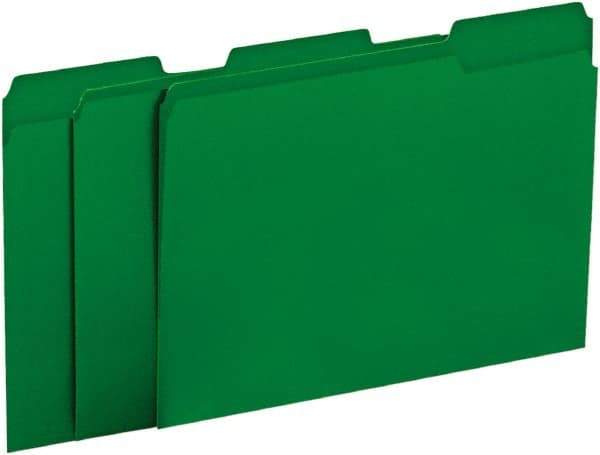 UNIVERSAL - 8-1/2 x 11", Letter Size, Green, File Folders with Top Tab - 11 Point Stock, 1/3 Tab Cut Location - Benchmark Tooling