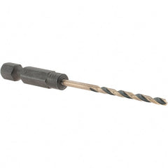 Made in USA - 3/32" High Speed Steel, 135° Point, Hex Shank Maintenance Drill Bit - Benchmark Tooling