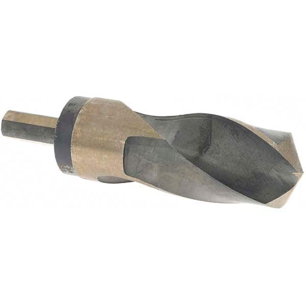 Made in USA - 1-3/8" High Speed Steel, 118° Point, Round with Flats Shank Maintenance Drill Bit - Benchmark Tooling