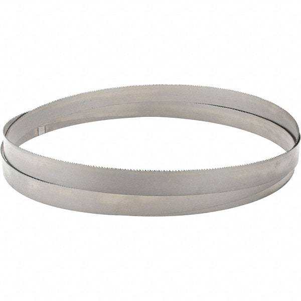 M.K. MORSE - 8 to 12 TPI, 10' 10-1/2 Long x 1" Wide x 0.035" Thick, Welded Band Saw Blade - Bi-Metal, Toothed Edge, Modified Raker Tooth Set, Flexible Back, Contour Cutting - Benchmark Tooling