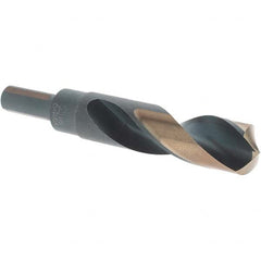 Made in USA - 55/64" High Speed Steel, 135° Point, Round with Flats Shank Maintenance Drill Bit - Benchmark Tooling