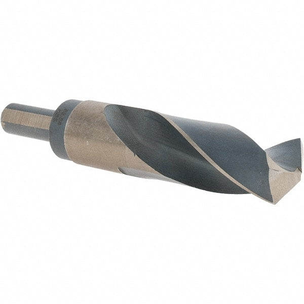 Made in USA - 63/64" High Speed Steel, 135° Point, Round with Flats Shank Maintenance Drill Bit - Benchmark Tooling