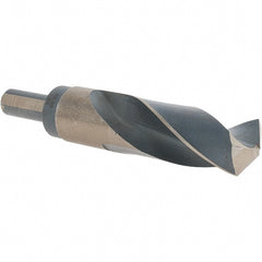 Made in USA - 63/64" High Speed Steel, 135° Point, Round with Flats Shank Maintenance Drill Bit - Benchmark Tooling