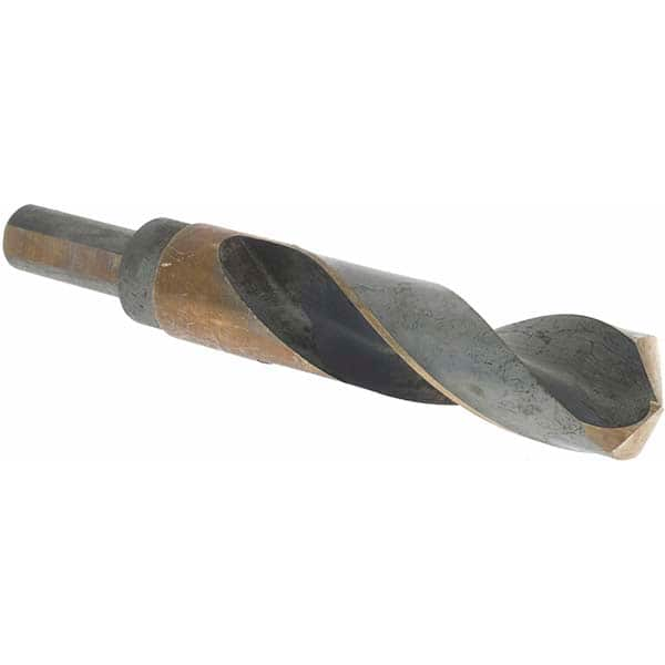 Made in USA - 53/64" High Speed Steel, 135° Point, Round with Flats Shank Maintenance Drill Bit - Benchmark Tooling