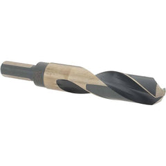 Made in USA - 51/64" High Speed Steel, 135° Point, Round with Flats Shank Maintenance Drill Bit - Benchmark Tooling