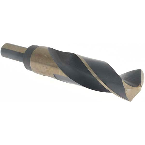 Made in USA - 27/32" High Speed Steel, 135° Point, Round with Flats Shank Maintenance Drill Bit - Benchmark Tooling