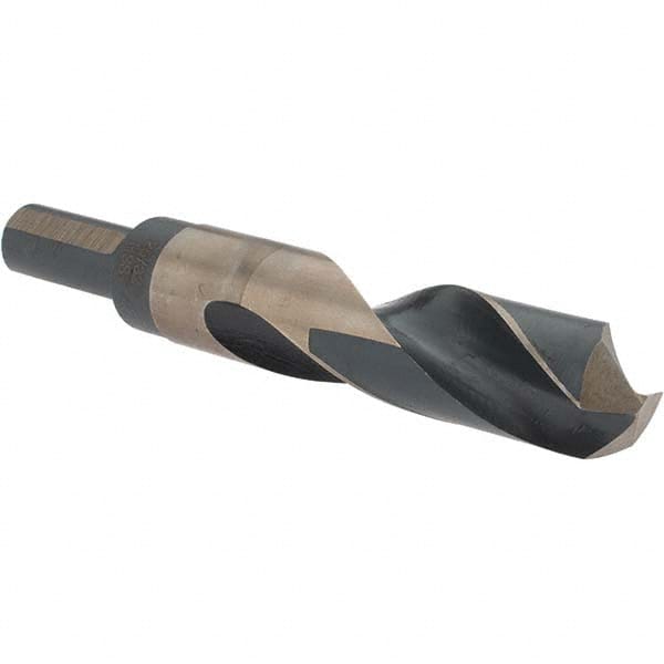 Made in USA - 25/32" High Speed Steel, 135° Point, Round with Flats Shank Maintenance Drill Bit - Benchmark Tooling