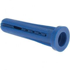 Value Collection - #8 to #10 Screw, 3/16" Diam, 7/8" Long, Plug Drywall & Hollow Wall Anchor - Plastic, Use with Concrete/Masonry, Drywall & Wallboard - Benchmark Tooling