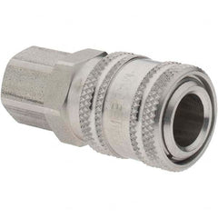 Parker - 1/4-18 NPTF Industrial Pneumatic Hose Coupler - Steel, 1/4" Body Diam - Benchmark Tooling