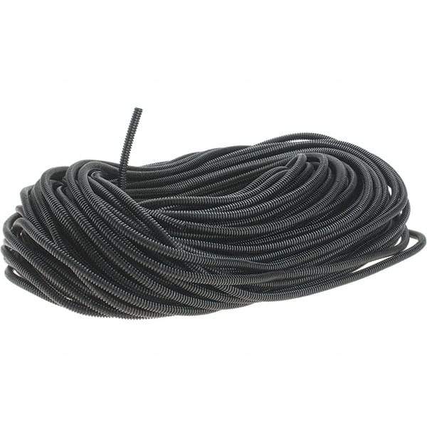 Value Collection - 0.27" ID, Black/Gray Nylon Corrugated Cable Sleeve - 250' Coil Length, -40 to 300°F - Benchmark Tooling