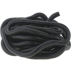 Value Collection - 0.95" ID, Black/Gray Nylon Corrugated Cable Sleeve - 50' Coil Length, -40 to 300°F - Benchmark Tooling