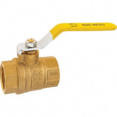 Value Collection - 1" Pipe, Brass Full Port Ball Valve - 2 Piece, NPT Ends, Lever Handle, 600 WOG, 150 WSP - Benchmark Tooling