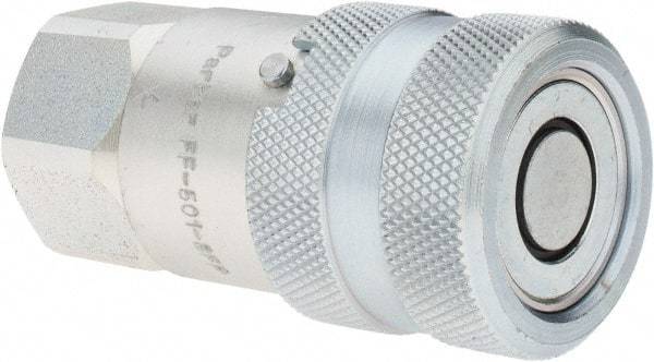 Parker - 1/2 NPSF Steel Hydraulic Hose Coupler - -8 Hose Size, 1/2" Hose Diam - Benchmark Tooling