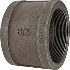 Value Collection - Class 150, 4" Black Pipe Coupling (Right Hand) - Threaded, Malleable Iron - Benchmark Tooling