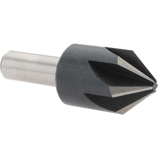 Value Collection - 1" Head Diam, 1/2" Shank Diam, 6 Flute 82° High Speed Steel Countersink - Benchmark Tooling