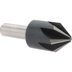 Value Collection - 1" Head Diam, 1/2" Shank Diam, 6 Flute 82° High Speed Steel Countersink - Benchmark Tooling