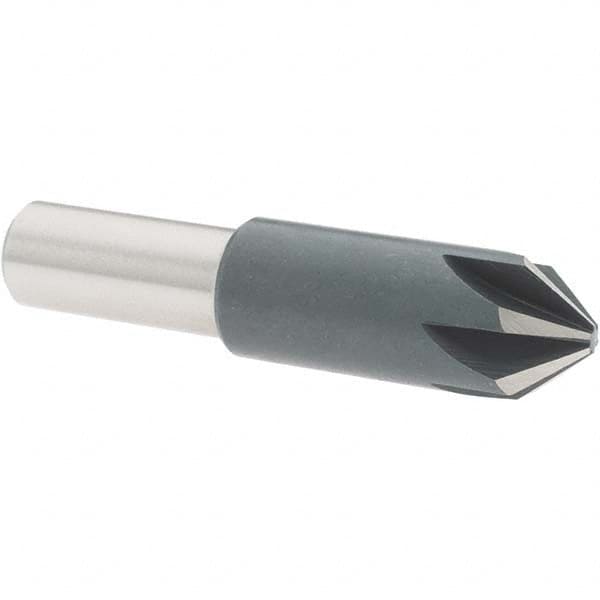 Value Collection - 5/8" Head Diam, 1/2" Shank Diam, 6 Flute 82° High Speed Steel Countersink - Benchmark Tooling