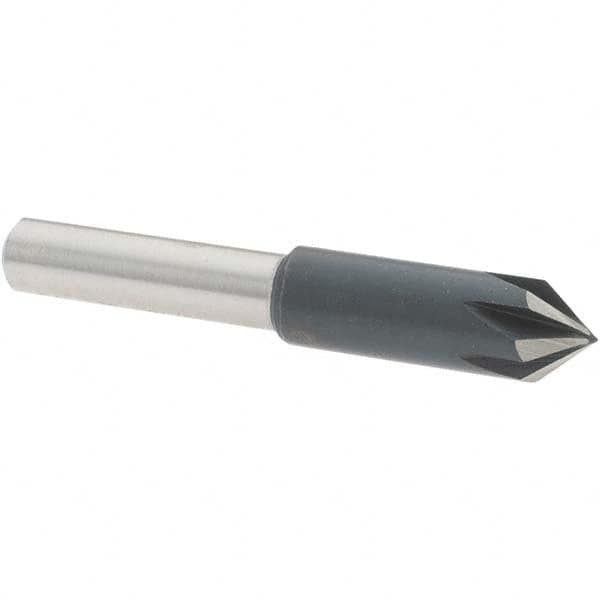 5/16″ Head Diam, 1/4″ Shank Diam, 6 Flute 82° High Speed Steel Countersink 2″ OAL