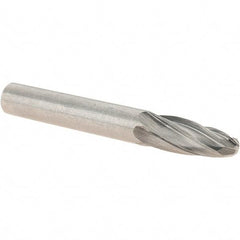 Value Collection - 1/4" Cut Diam, 1/4" Shank Diam, Tree with Radius Head Burr - Carbide, Radius End, 3/4" LOC, 2" OAL - Benchmark Tooling