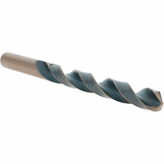 Import - 31/64" 118° High Speed Steel Jobber Drill - Oxide/Gold Finish, Right Hand Cut, Spiral Flute, Straight Shank, 5-7/8" OAL, Split Point - Benchmark Tooling