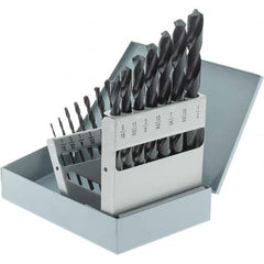 Import - 1/16 to 1/2", 118° Point, Oxide Finish, High Speed Steel Jobber Length Drill Bit Set - Benchmark Tooling