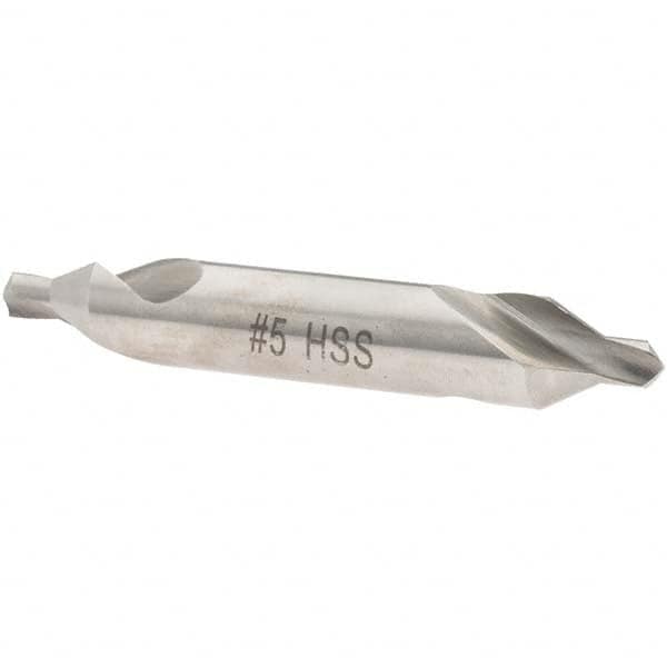 Value Collection - #5 Plain Cut 60° Incl Angle High Speed Steel Combo Drill & Countersink - Benchmark Tooling