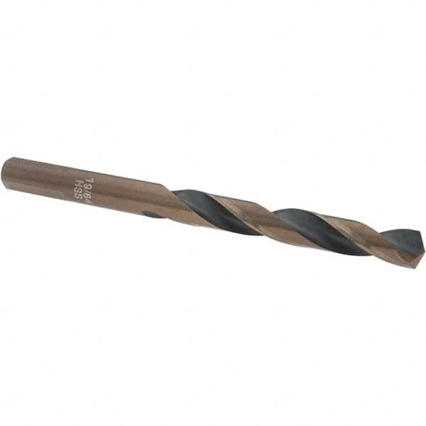 Import - 19/64" High Speed Steel, 135° Point, Round with Flats Shank Maintenance Drill Bit - Benchmark Tooling