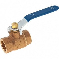 Value Collection - 3/4" Pipe, Bronze Full Port Ball Valve - 2 Piece, NPT Ends, Lever Handle, 600 WOG, 150 WSP - Benchmark Tooling