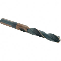 Made in USA - 17/32" High Speed Steel, 135° Point, Round with Flats Shank Maintenance Drill Bit - Benchmark Tooling