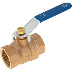 Value Collection - 1" Pipe, Bronze Full Port Ball Valve - 2 Piece, NPT Ends, Lever Handle, 600 WOG, 150 WSP - Benchmark Tooling