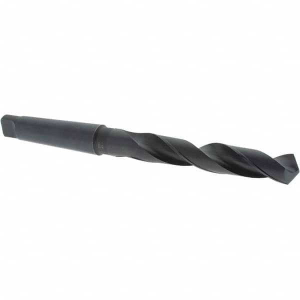 Taper Shank Drill Bit: 1.125″ Dia, 4MT, 118 °, High Speed Steel Oxide Finish, 12.75″ OAL, Standard Point, Spiral Flute