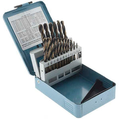 Import - 1/16 to 3/8", 135° Point, Oxide/Gold Finish, High Speed Steel Jobber Length Drill Bit Set - Benchmark Tooling