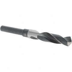 Reduced Shank Drill Bit: 45/64'' Dia, 1/2'' Shank Dia, 118  ™, High Speed Steel 6'' OAL, 3-1/8'' Flute Length, Coated Finish, Straight-Cylindrical Shank, RH Cut