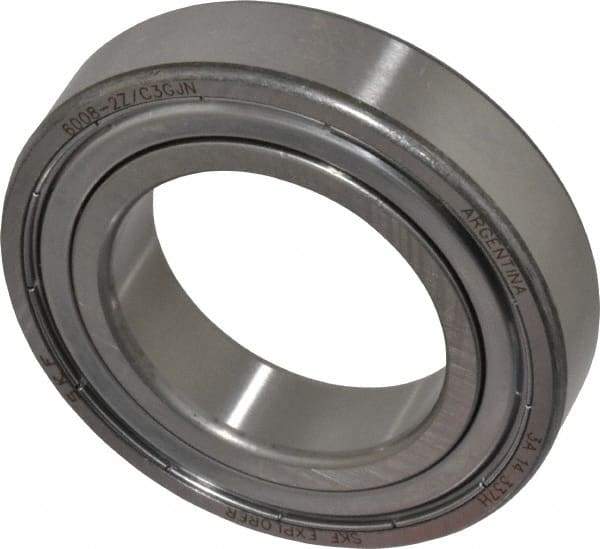 SKF - 40mm Bore Diam, 68mm OD, Double Shield Deep Groove Radial Ball Bearing - 15mm Wide, 1 Row, Round Bore, 11,600 Nm Static Capacity, 17,800 Nm Dynamic Capacity - Benchmark Tooling