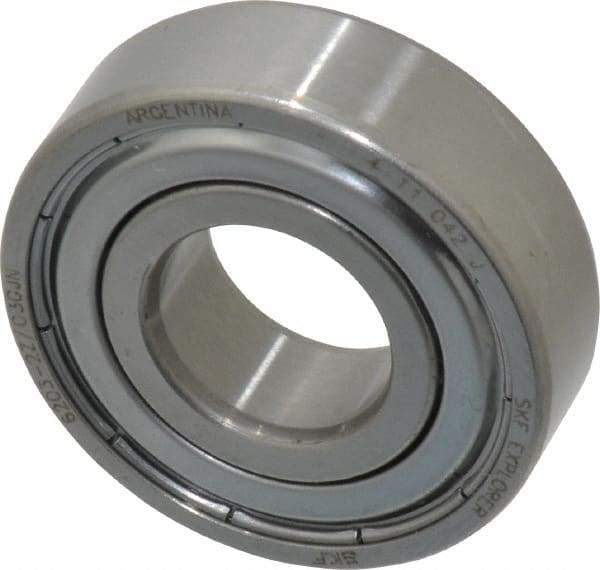 SKF - 17mm Bore Diam, 40mm OD, Double Shield Deep Groove Radial Ball Bearing - 12mm Wide, 1 Row, Round Bore, 4,750 Nm Static Capacity, 9,950 Nm Dynamic Capacity - Benchmark Tooling