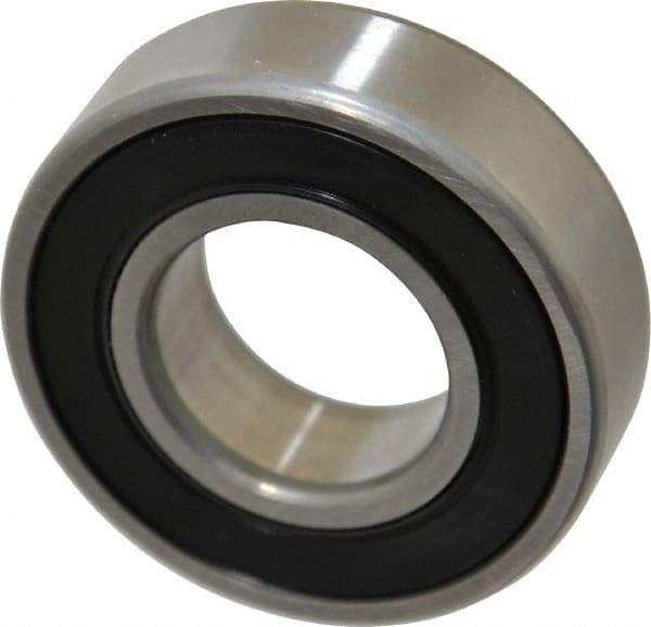 SKF - 25mm Bore Diam, 52mm OD, Double Seal Deep Groove Radial Ball Bearing - 15mm Wide, 1 Row, Round Bore, 7,800 Nm Static Capacity, 14,800 Nm Dynamic Capacity - Benchmark Tooling