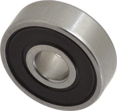 SKF - 7mm Bore Diam, 22mm OD, Double Seal Deep Groove Radial Ball Bearing - 7mm Wide, 1 Row, Round Bore, 1,370 Nm Static Capacity, 3,450 Nm Dynamic Capacity - Benchmark Tooling