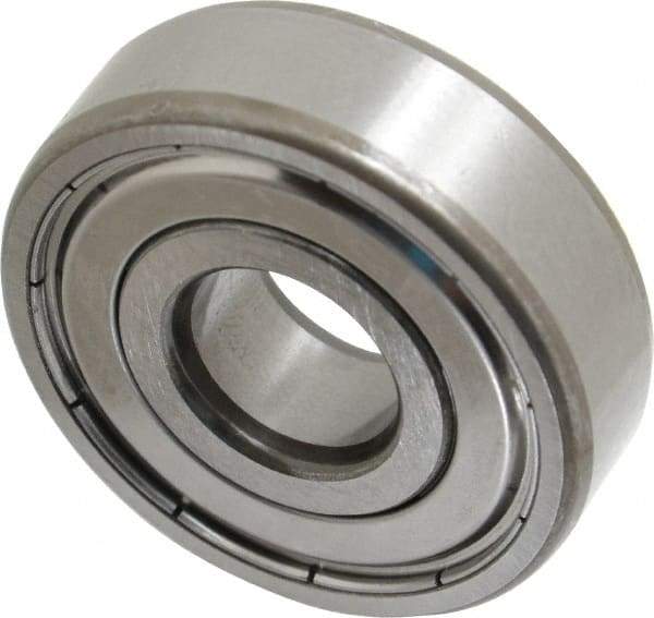 SKF - 15mm Bore Diam, 42mm OD, Double Shield Deep Groove Radial Ball Bearing - 13mm Wide, 1 Row, Round Bore, 5,400 Nm Static Capacity, 11,900 Nm Dynamic Capacity - Benchmark Tooling