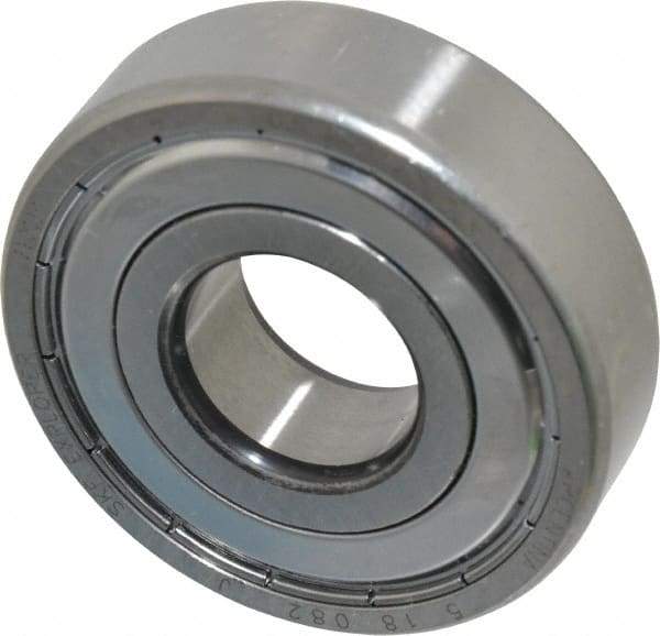 SKF - 20mm Bore Diam, 52mm OD, Double Shield Deep Groove Radial Ball Bearing - 15mm Wide, 1 Row, Round Bore, 7,800 Nm Static Capacity, 16,800 Nm Dynamic Capacity - Benchmark Tooling