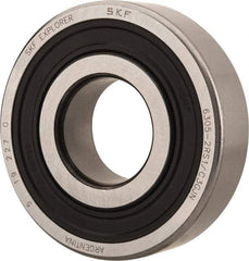 SKF - 25mm Bore Diam, 62mm OD, Double Seal Deep Groove Radial Ball Bearing - 17mm Wide, 1 Row, Round Bore, 11,600 Nm Static Capacity, 23,400 Nm Dynamic Capacity - Benchmark Tooling