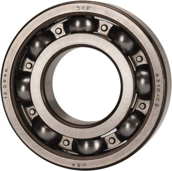 SKF - 50mm Bore Diam, 110mm OD, Open Deep Groove Radial Ball Bearing - 27mm Wide, 1 Row, Round Bore, 38,000 Nm Static Capacity, 65,000 Nm Dynamic Capacity - Benchmark Tooling