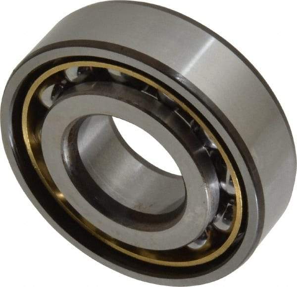 SKF - 20mm Bore Diam, 47mm OD, Open Angular Contact Radial Ball Bearing - 14mm Wide, 1 Row, Round Bore, 8,300 Lb Static Capacity, 14,000 Lb Dynamic Capacity - Benchmark Tooling
