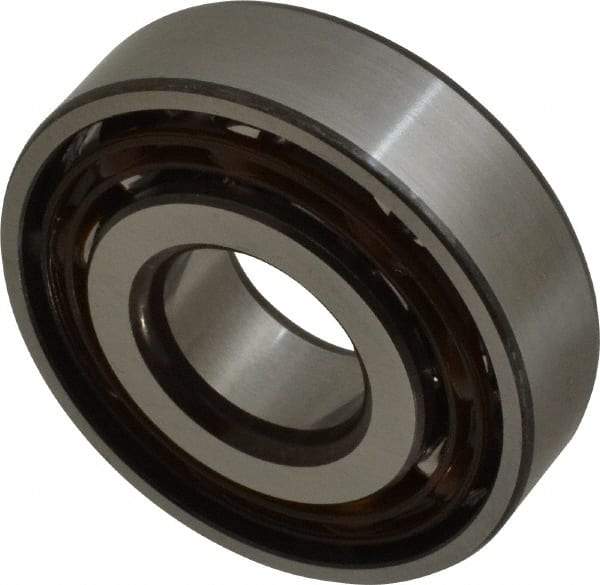 SKF - 20mm Bore Diam, 52mm OD, Open Angular Contact Radial Ball Bearing - 15mm Wide, 1 Row, Round Bore, 10,400 Lb Static Capacity, 17,400 Lb Dynamic Capacity - Benchmark Tooling