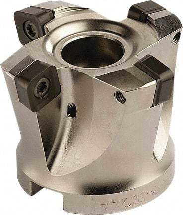 Seco - 6 Inserts, 3.1496" Cutter Diam, 0.0787" Max Depth of Cut, Indexable High-Feed Face Mill - 1.063" Arbor Hole Diam, 0.4882" Keyway Width, 1.9685" High, SCE.. 1206.. Inserts - Benchmark Tooling